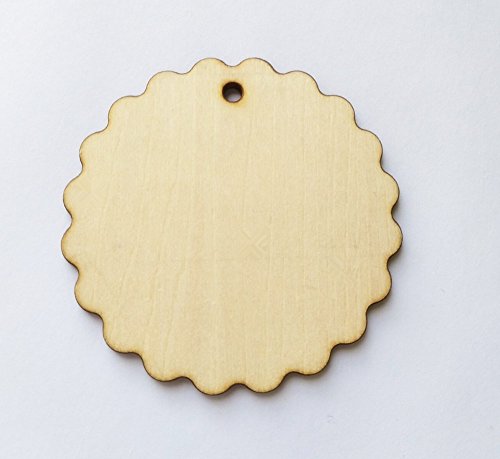 20PCS of Natural Unfinished Circle Wood Disk Cutouts Round Wooden Disc for Wedding Crafts (3.0") RUIXUAN