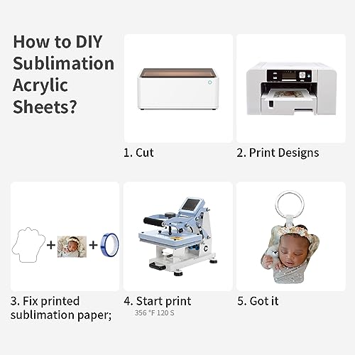 PYD Life 4 Pack Sublimation Acrylic Blanks Sheets 12" x 12" White,1/6" Thick(4 mm) Custom Name Plates for Stanley 40 OZ Tumblers,Acrylic Sheets for PYD Life