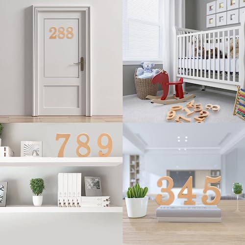 AOCEAN 6 Inch Designable Wood Numbers Unfinished Wood Numbers for Wall Decor Decorative Standing Numbers Slices Sign Board Decoration for Craft Home AOCEAN
