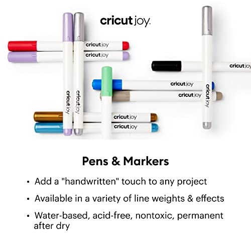 Cricut Joy Porous Point Pens, Stick, Fine 0.4 mm, Assorted Ink, White Barrel, 30/Set Cricut