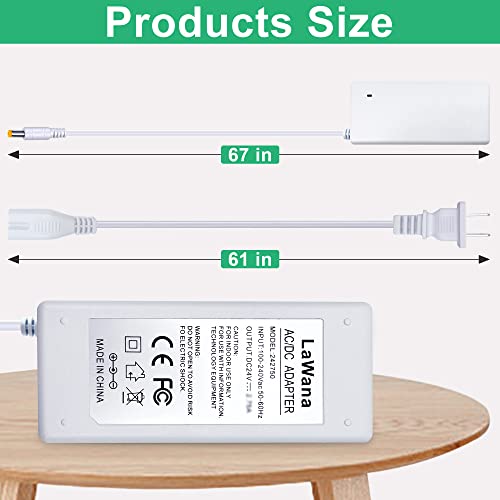 Power Cord Compatible with Cricut Maker 3 Cutting Machine 24VDC Power Replacement Cord Compatible with Cricut Maker 3 Power Adapter & Cord(White) LaWana