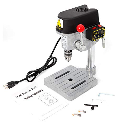 110V 340W 0-16000rpm 3-Speed Heavy Duty 1-10mm Bench Drill Press Workshop Mounted Drilling Chuck Drilling Stand Chuck Adjust Metal Wood Plastic Open Gdrasuya