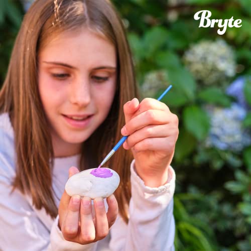 BRYTE 150+ Piece Deluxe Edition All-Inclusive Kids Rock Painting Kit | 10 Rocks, 8 Waterproof Paints, Glitter Glue & More | DIY Science Kit, STEM BRYTE