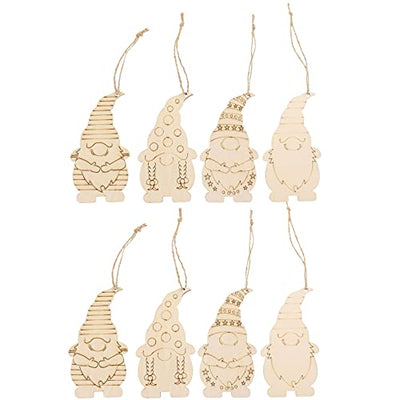 40pcs Gnome Wooden Hanging Ornaments Unfinished Wood Slices for Christmas Tree DIY Painting Graffiti Pendant Home School Decor