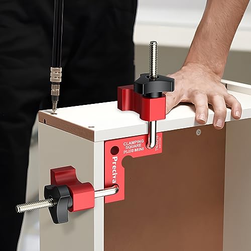 Preciva 90 Degree Mini Positioning Squares 2 Sets (2.32''x 2.32''), Aluminum Alloy Right Angle Clamps Fixing Clamp, Carpenter Corner Clamping Square Preciva