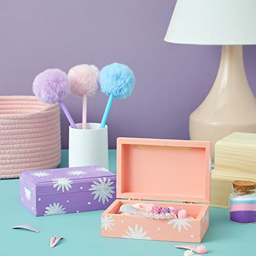 Bright Creations 4 Pack Small Unfinished Wood Boxes for Crafts with Hinged Magnetic Lid (5.5 x 3.5 x 2 In) Bright Creations