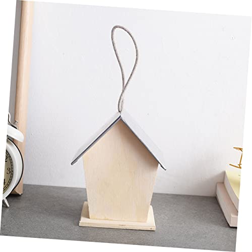 BESPORTBLE Outdoor Bird House Hummingbird Nest Garden Hanging Bird Nest Cottage Bird House Unfinished Wood Birdhouse Craft Wood Bird House Hanging BESPORTBLE