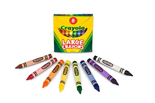 Crayola Large Crayons - Assorted (8 Count), Giant Crayons for Kids & Toddlers, Ages 2+ Crayola