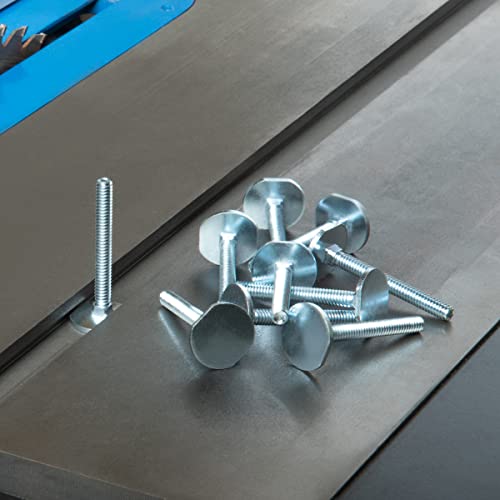 POWERTEC 71614 Miter T Locking Bolts, Improved Flange Bolt & T-Bolt Accessory for 3/4" x 3/8" Miter Gauge Slots on Table Saws, Router Table & Unisaw POWERTEC