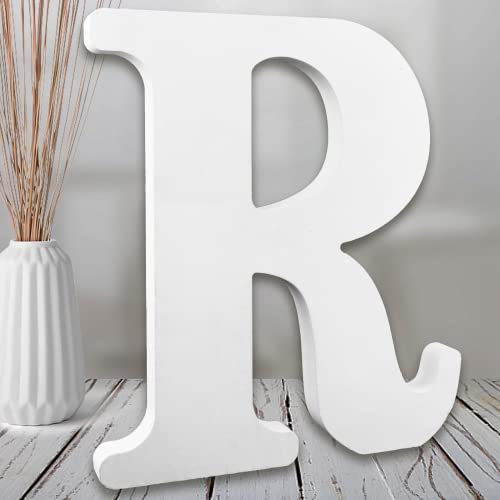 AOCEAN 8 Inch White Wood Letters, Unfinished Wooden Letters for Wall Decor Decorative Standing Letters Slices Sign Board Decoration for Craft Home AOCEAN