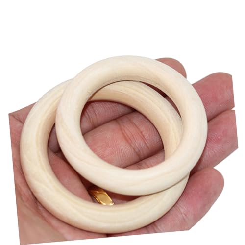 SEWOART 1 Set Beaded Wood Ring Set Unfinished Wood Tapestry Wood Circles Wooden Beads Nativity Craft Wooden Rings for Crafts Natural Beading Kits SEWOART