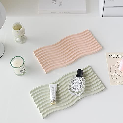 2 Set Tray Silicone Resin Mold Wave Shaped Epoxy Silicone Casting Molds for Cup Fruit Candy Vase Storage Holder Articles Ornaments,3D DIY Making Home Qinlunuho