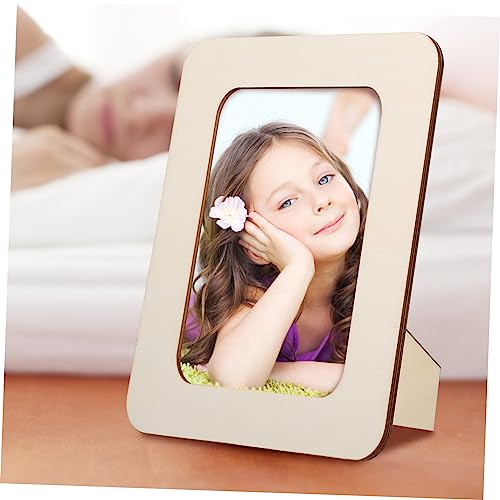 MAGICLULU 6Pcs 6 DIY art frame wooden clay decorate bulk stand wood DIY photo frame wooden picture frame postcard picture frame crafts unfinished MAGICLULU