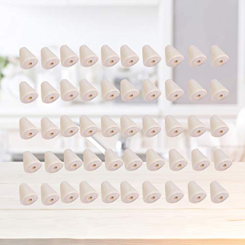 HEALLILY Natural Wood Beads Cone Shaped Beads Wooden Loose Spacer Beads for DIY Craft Handmade Jewelry Accessories 50Pcs HEALLILY