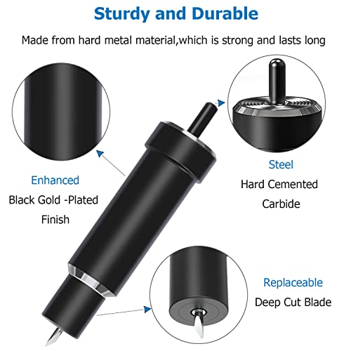 Deep Cut Housing +5 Pcs Deep-Point Blade, AUNKZL Replacement Deep Cut Blade Suitable for Explore Air One/Air/Air 2/ Air 3 / Maker/Maker 3 Cut AUNKZL