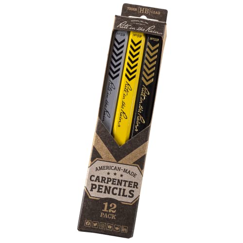 Rite in the Rain All-Weather Carpenter Pencils, Tough Medium HB Lead, Made in the USA, 12 pack (No. 59-12) Rite in the Rain
