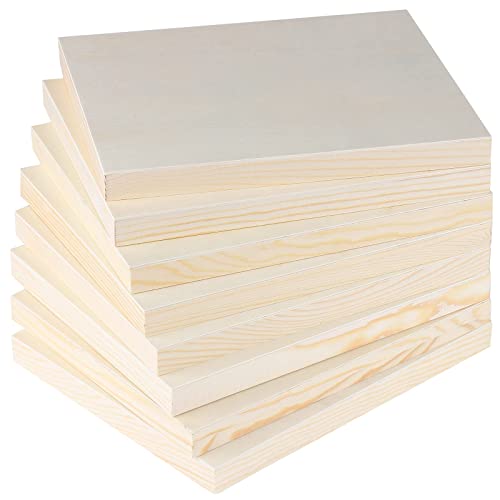 ADXCO 8 Pack Wood Panels 8 x 10 inch Wooden Canvas Board Unfinished Wooden Panel Boards for Painting, Arts, Pouring Use with Oils, Acrylics ADXCO