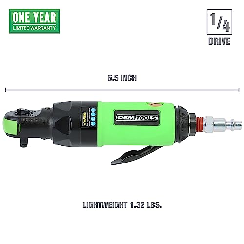 OEMTOOLS 24415 1/4" Drive Super Duty Air Impact Ratchet, Max Torque of 50 Lb/Ft, 700 RPM Power Ratchet Wrenches, Compact And Lightweight Pneumatic OEMTOOLS