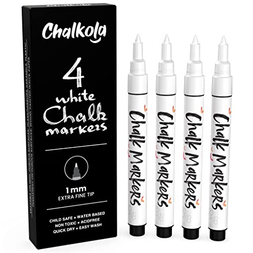 4 White 1mm + 5 White Variety Chalk Markers Bundle Chalkola