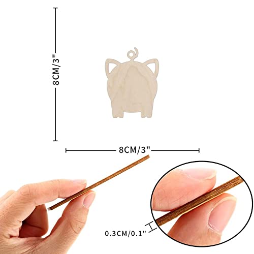 Pig Wood Craft,Unfinished Wooden Cutout Art,DIY Wood Sign, Inspirational Farmhouse Wall Plaque,Rustic Home Decor for Laundry Room Bathroom Bedroom Arupkeer