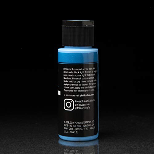 FolkArt Neon Glow Acrylic Paint Set, 2 oz, 8 Fl Oz FolkArt