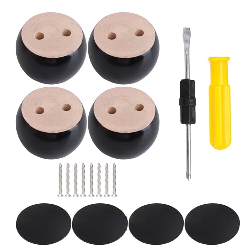 BQLZR Solid Wooden Sofa Leg for Furniture Sofas Cabinets 2.64" Dia x 1.57" H Pack of 4 BQLZR