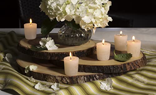 Lipper International Acacia Wood Slab Serving Board With Bark for Cheese, Crackers, and Hors D'oeuvres, Set of 3, Assorted Sizes Lipper International