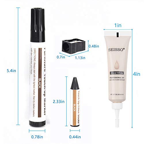 Wood Furniture Repair Kit - Set of 42 Hardwood Laminate Vinyl Floor Repair Kit Wood Fillers, Markers and Wax Sticks - Used for Cover Ups Scratches, SEISSO