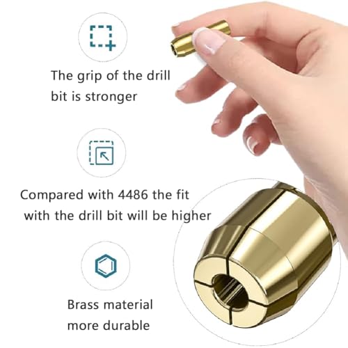Drill Chuck Collet Set for Dremel Accessories for Dremel Drill Bits, with Quick Change Adapter and Rotary Drill Nut Tool – 1/32" to 1/8" Shank Size RHQQ