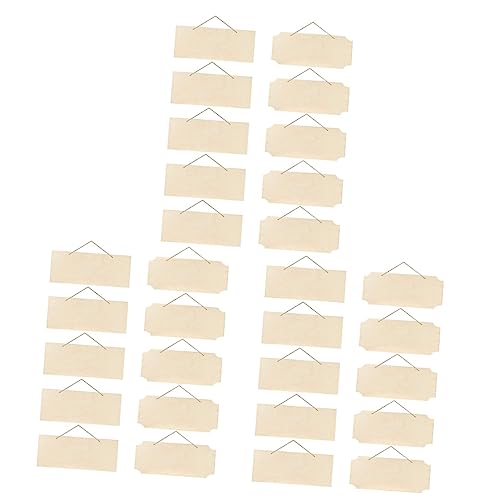 30 Pcs Unfinished Wood Sign Blank Wood Blanks for Crafts Wooden Plaque for  Crafts Wood Hanging Sign Blank Rectangle Wooden Sign Wooden Slices Banners
