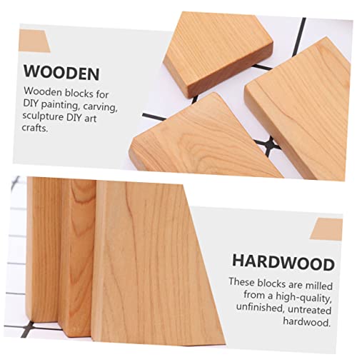 COHEALI 4pcs Carved Wood Block Toy Unfinished Wood Cubes Wood Whittling Kit Basswood Carving Blocks Unfinished Wood Blocks Kid Blocks Kid Craft Small COHEALI