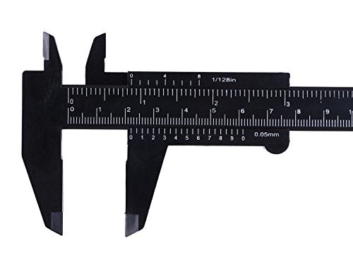 Penta Angel 2Pcs Plastic Caliper Inch/Metric 6Inch 150mm Mini Caliper Double Scale Ruler Measuring Tool for Student (Gray and Black) PENTA ANGEL