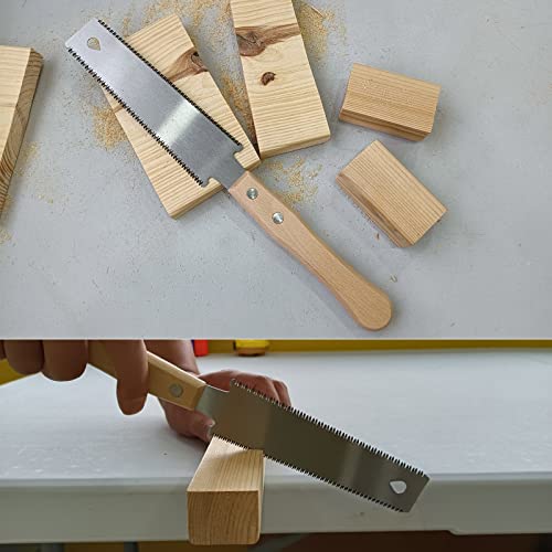 WEIMELTOY Small Woodworking Hand Saw, 6 inch Flexible Blade Double edge TPI 17/11 Pull Saw for Craft, Hobby, DIY, Non Slip Wood Handle Garden Trim WEIMELTOY