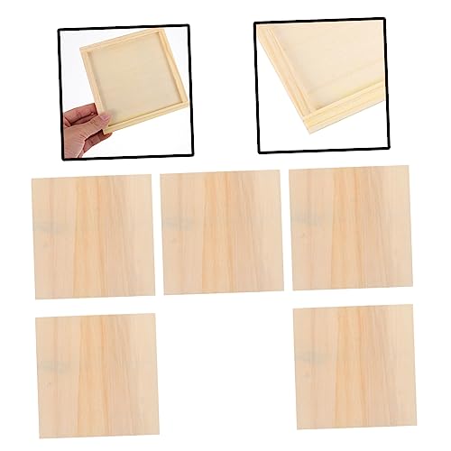 Operitacx 5pcs Blank Wooden Picture Frame Clay Pouring Panels Wooden Craft Shadow Boxes Personalized Photo Frame Brain Toy Children's Toys Unfinished Operitacx