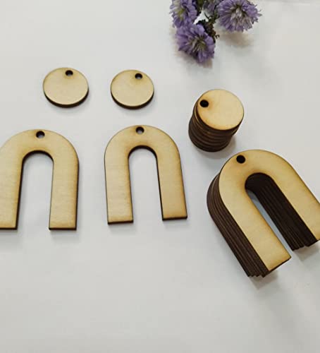 40pcs Unfinished Wooden Earrings, Horseshoe Shape Wooden Earrings Pendants Blank for DIY Craft Jewelry Making (2'') XIAOYUE