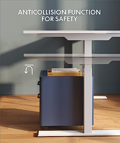 FLEXISPOT Corner Desk Dual Motor L Shaped Computer Electric Standing Sit Stand Up Desk Height Adjustable Home Office Table with Splice Board, 71x48 FLEXISPOT