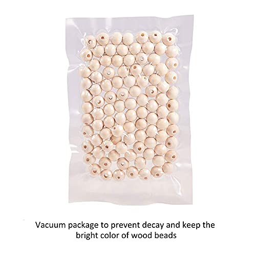 PH PandaHall Wooden Beads, 100pcs 12mm Unfinished Natural Round Wooden Spacer Beads Round Ball Wooden Loose Beads for Necklace Bracelet Hair Braids PH PandaHall