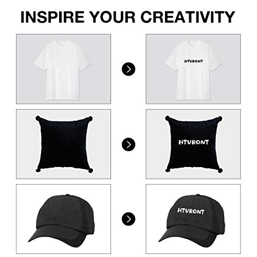 HTVRONT HTV Vinyl Rolls Black HTV and White Heat Transfer Vinyl - 12" x 15ft Black & White HTV Vinyl for Shirts, Black Iron on Vinyl for Cricut & HTVRONT