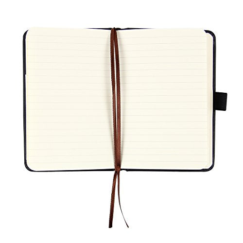 newestor (2-Pack Pocket Notebook 3.5" x 5.5", Small Hardcover Journal with Pen Holder, Inner Pockets, 100gsm Thick Ruled/Lined Paper, Black newestor