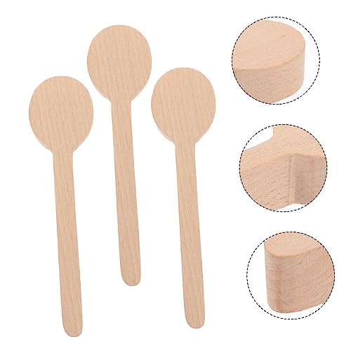 VILLCASE 4pcs Unfinished Wooden Spoon Coffee Spoon Sugar Spoon Wooden Craft Kit for Whittler Starter Wood Carving Spoon Blanks Wooden Spoon for VILLCASE