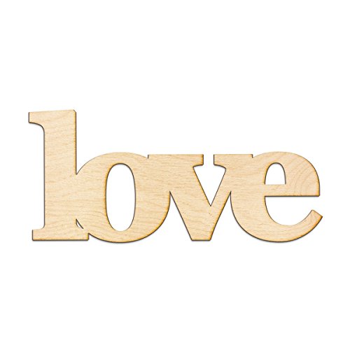 Love Wood Sign Home Decor Gallery Wall Art Unfinished GIA 18" x 8" Woodums