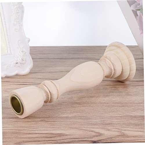 2pcs Glass Menorah Glass Candlestick Holder Unfinished Wooden Candlesticks Pillar Candle Dish Table Candlestick Small Candle Tray Bracket Candlestand EXCEART