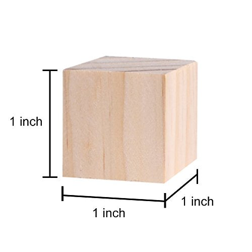 Supla 120pcs 1 inch Natural Solid Cube Wooden Unfinished Craft Wood Blocks Wood Cubes for DIY Craft Gifts (120pcs) Supla