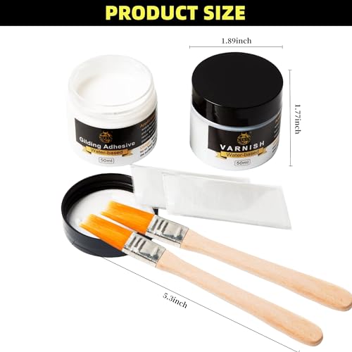 Gilding Adhesive, 100ml Epoxy Resin Gold Leaf Adhesive for Professional Craft Use, Water Based Varnish for Protect The Surface of Gold Foil from KIRIN