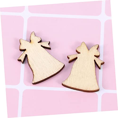 TEHAUX 100pcs Christmas Trees Xmas Tree DIY Crafts Wood Ornament House Decorations for Home Christmas Decor Unfinished Wooden Cutouts DIY Painting TEHAUX