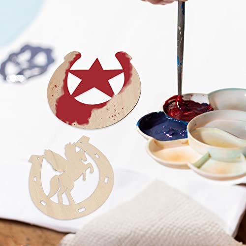 COHEALI 36pcs Unfinished Wood Horseshoe Cutouts Blank Horseshoes Wooden Slices Unicorn Chips for DIY Craft Wedding Birthday Party Decor Christmas COHEALI