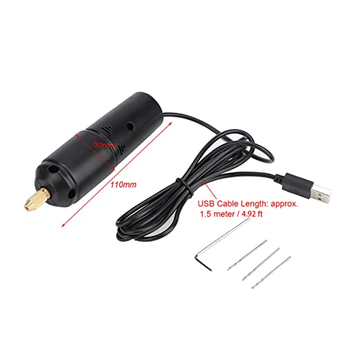 Mini Electric Hand Drill, DC 5V Portable Mini Electric Hand Drill Tool Small Electric Drills Handheld Micro USB Drill with 3pc Bits, 0.7-1.3mm Collet Estink