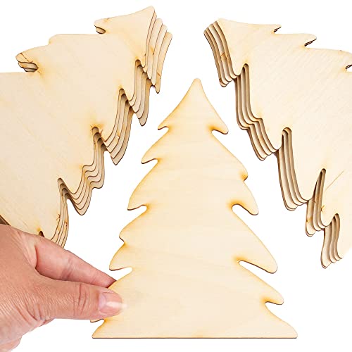 Unfinished Wood Pine Tree Cutouts Set of 12 by Factory Direct Craft - Made in The USA for Christmas Decorating, Crafts and DIY Projects (6-1/2 Inches Factory Direct Craft