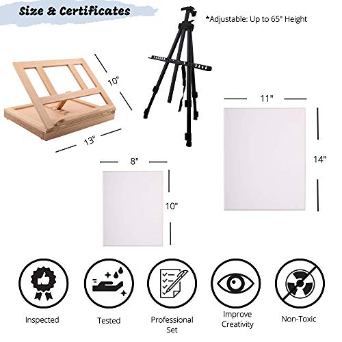 J MARK Premium Large Painting Kit – All in Deluxe Acrylic, Watercolor and Oil Painting Set J MARK