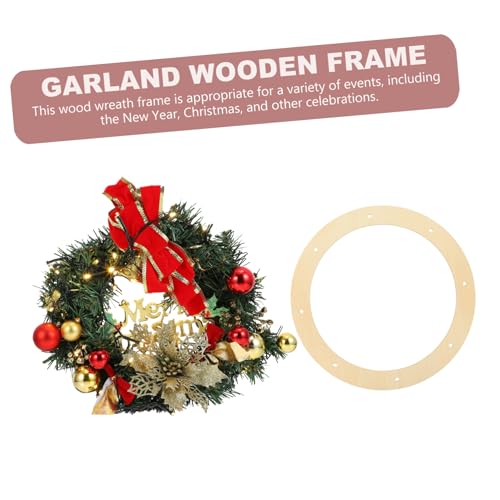 COHEALI 6pcs Wooden Punched Blank DIY Wreath Wooden Frame Holiday Decoration Hanging Base () 10pcs Wood Ring Wreath Boards Wooden Floral Hoops Craft COHEALI